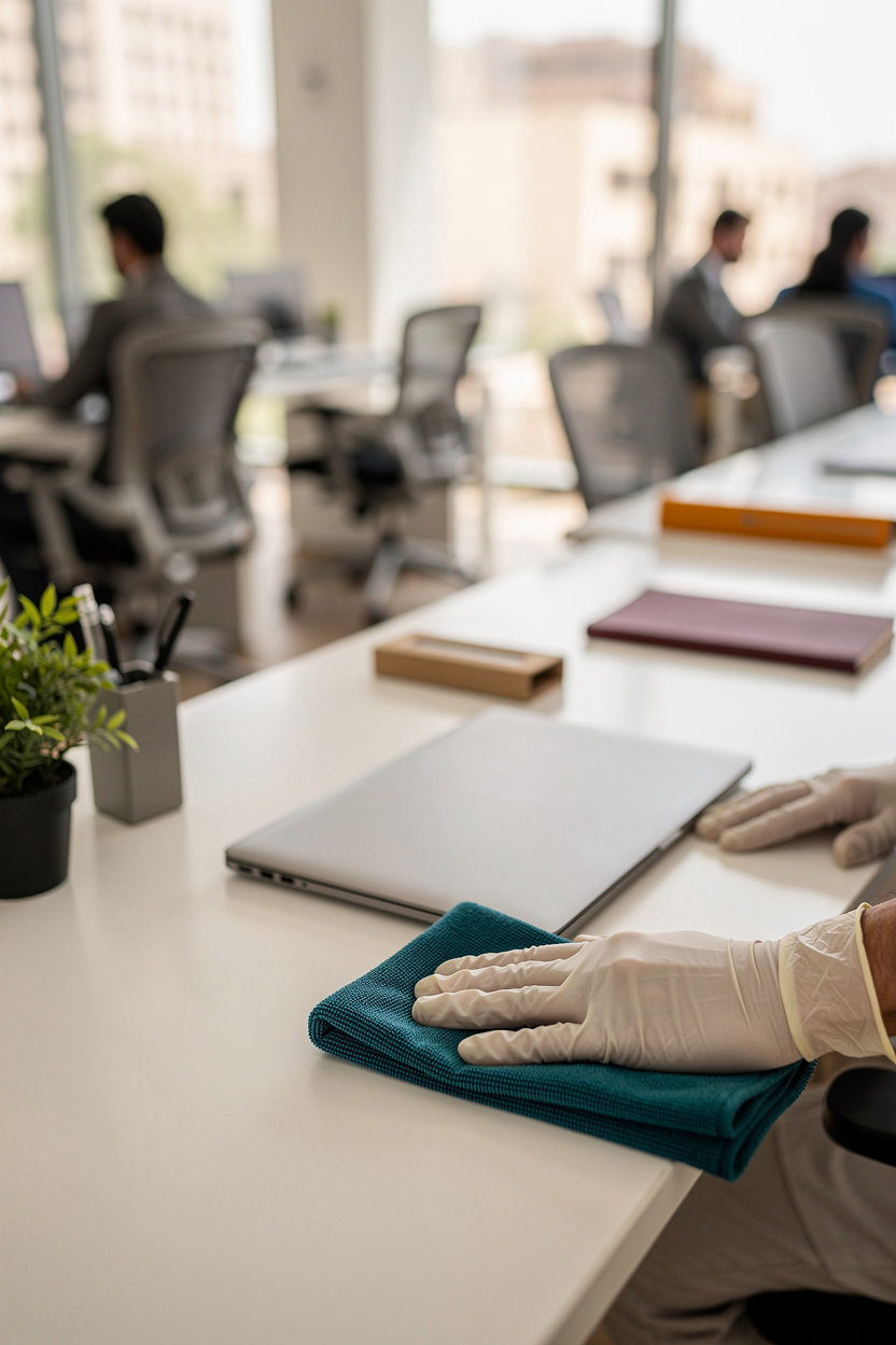 فريق تنظيف المكاتب المحترفة في Binkhtlan Logistics, Cleaning and Finishing يقدم خدمات تنظيف تجاري متخصصة في Cairo، مصر